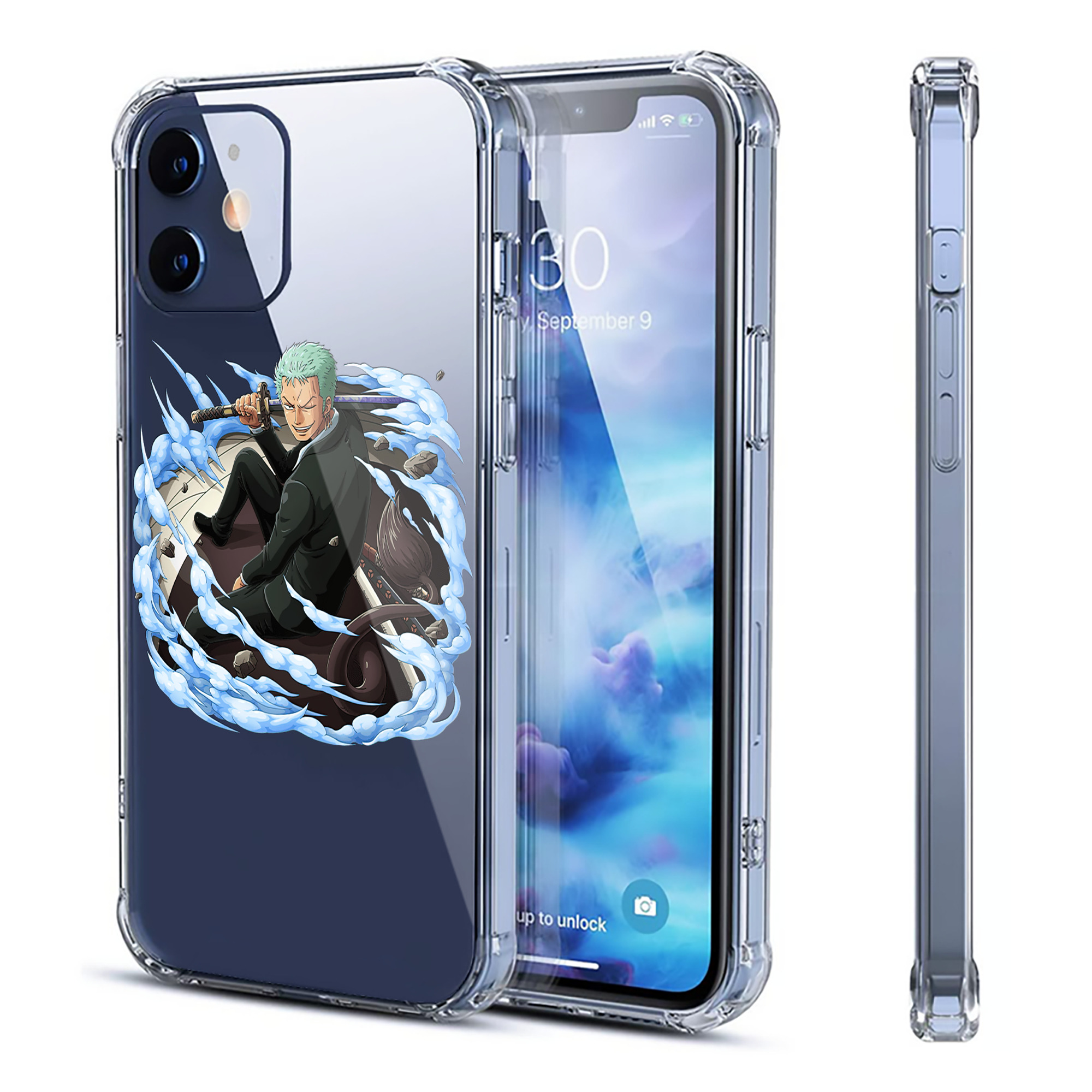 （画像用） ワンピース ロロノア・ゾロ ONE PIECE Roronoa Zoro 【iPhone 12シリーズ対応】透明スマホケース（クリアソフトケース）